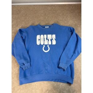 Lee Vintage Sport Men Indianapolis Colts Crewneck Long Sleeve Blue Sweatshirt XL